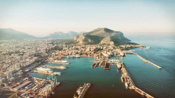 La ville de Palerme vue d'en haut